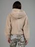 Winter Damen Kurzjacke mit Revers und Reißverschlusstaschen im Kreuzdesign